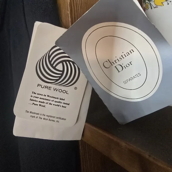 Dior Vintage Navy Blue Wool Pencil Skirt NWT - Picture 2 of 8